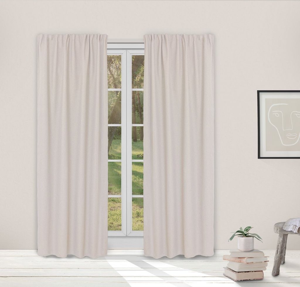 LINDER BohoChic Verdunkelungsvorhänge "Calypso Silk" mit Haken 140 x 240 cm