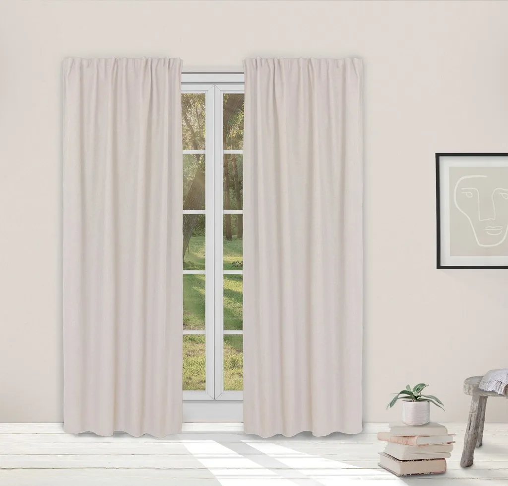 Rideau Occultant Style Soie Calypso Silk 140x240 cm pour Rails à Crochets