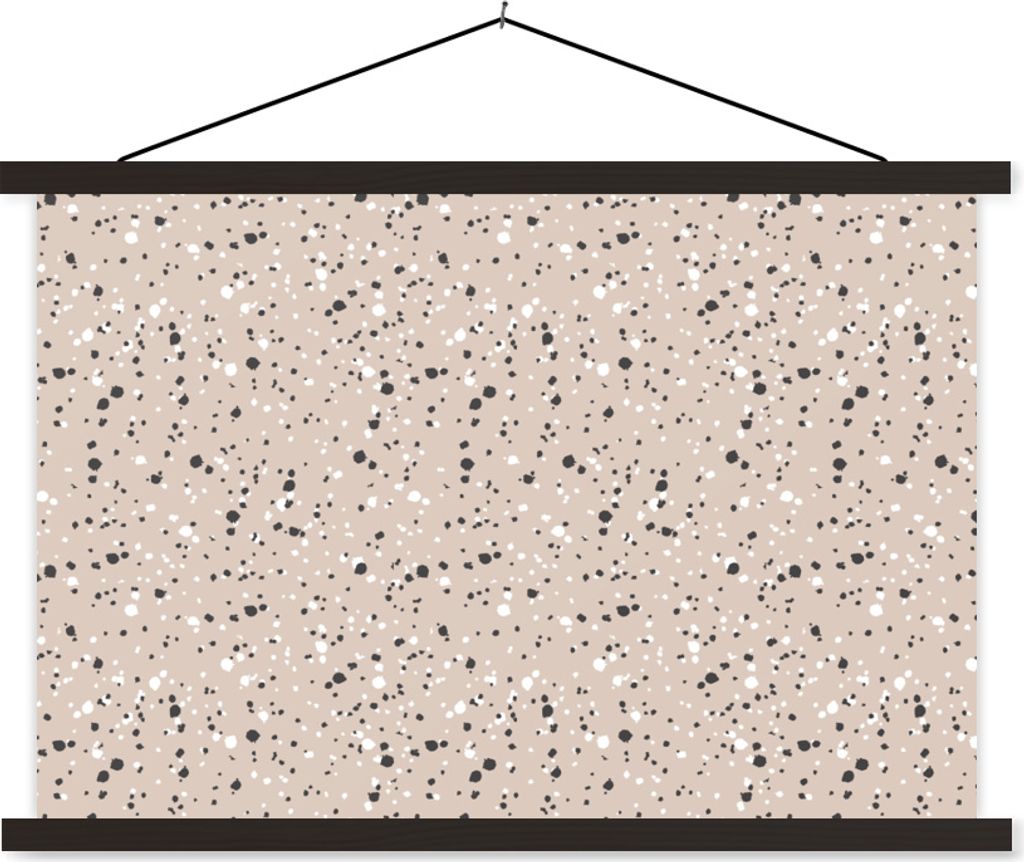 MuchoWow Textilposter Sommer - Punkte - Muster 60x40 cm mit schwarzem Rahmen - Hölzernes