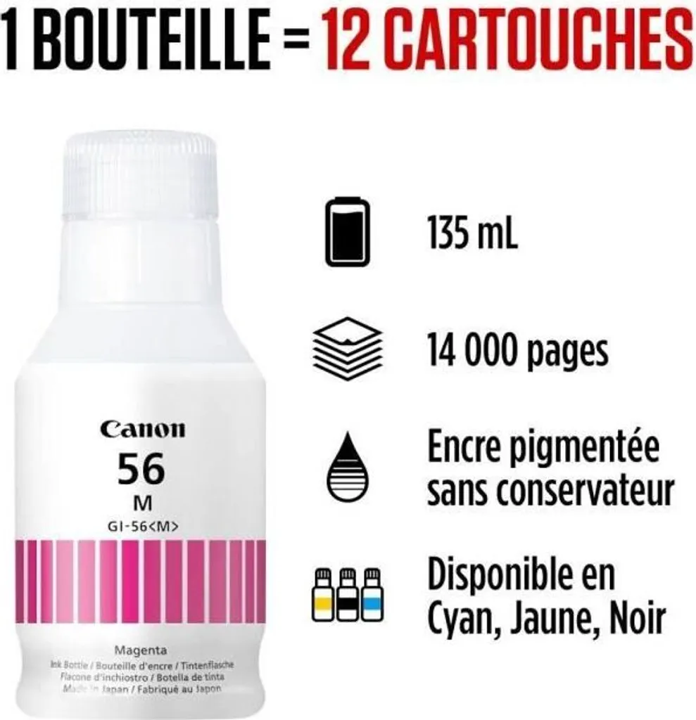 Inchiostro Canon GI-56BK Magenta 135ml Originale per MAXIFY GX - Offerta