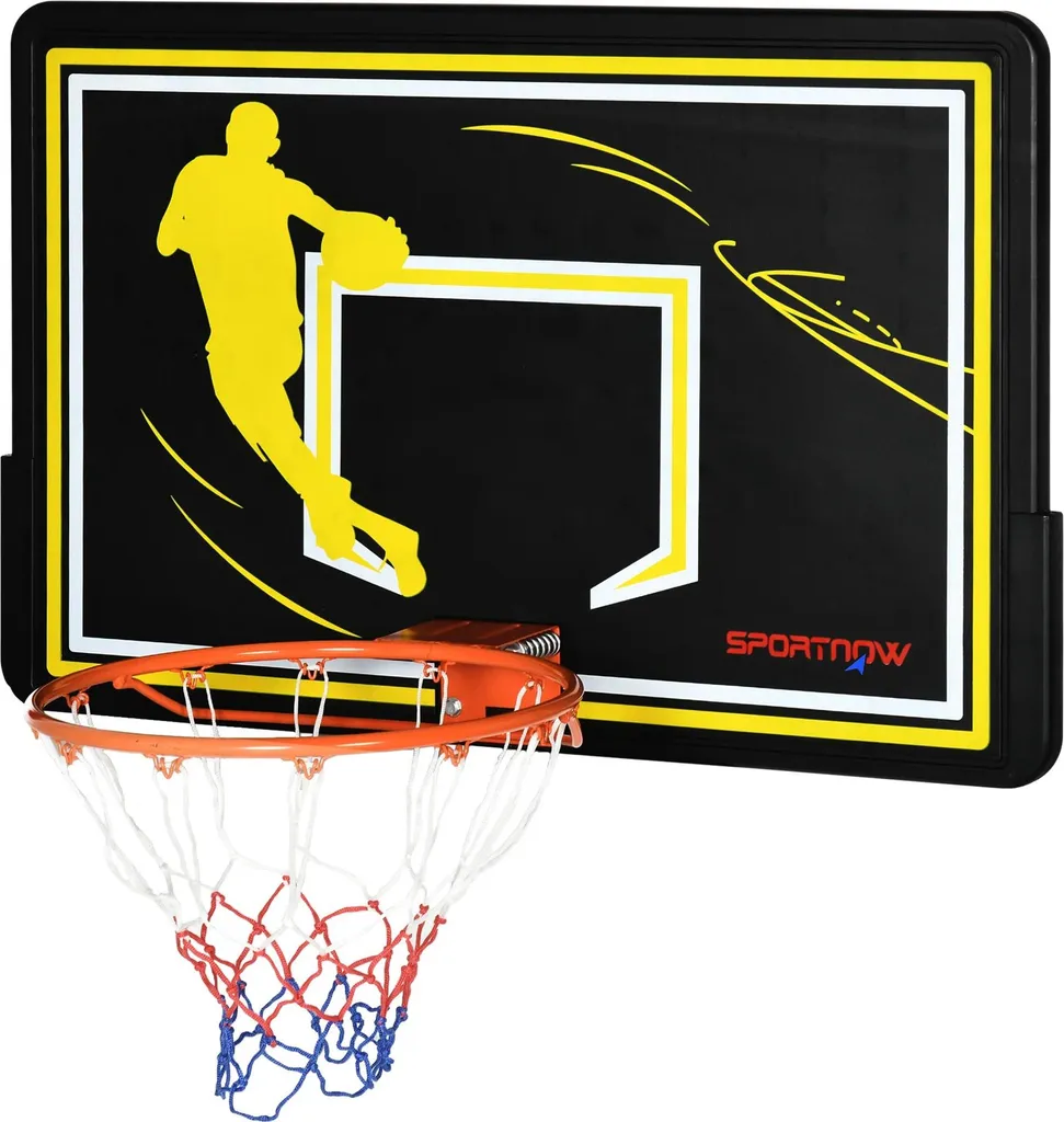 Panneau de basket pour jardin et garage - Loisir en famille noir jaune