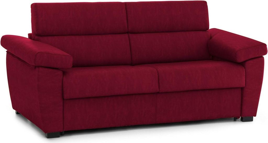 Pacecos - Schlafsofa 3-Sitzer, 225x95 cm Rot, Abziehbar Italy