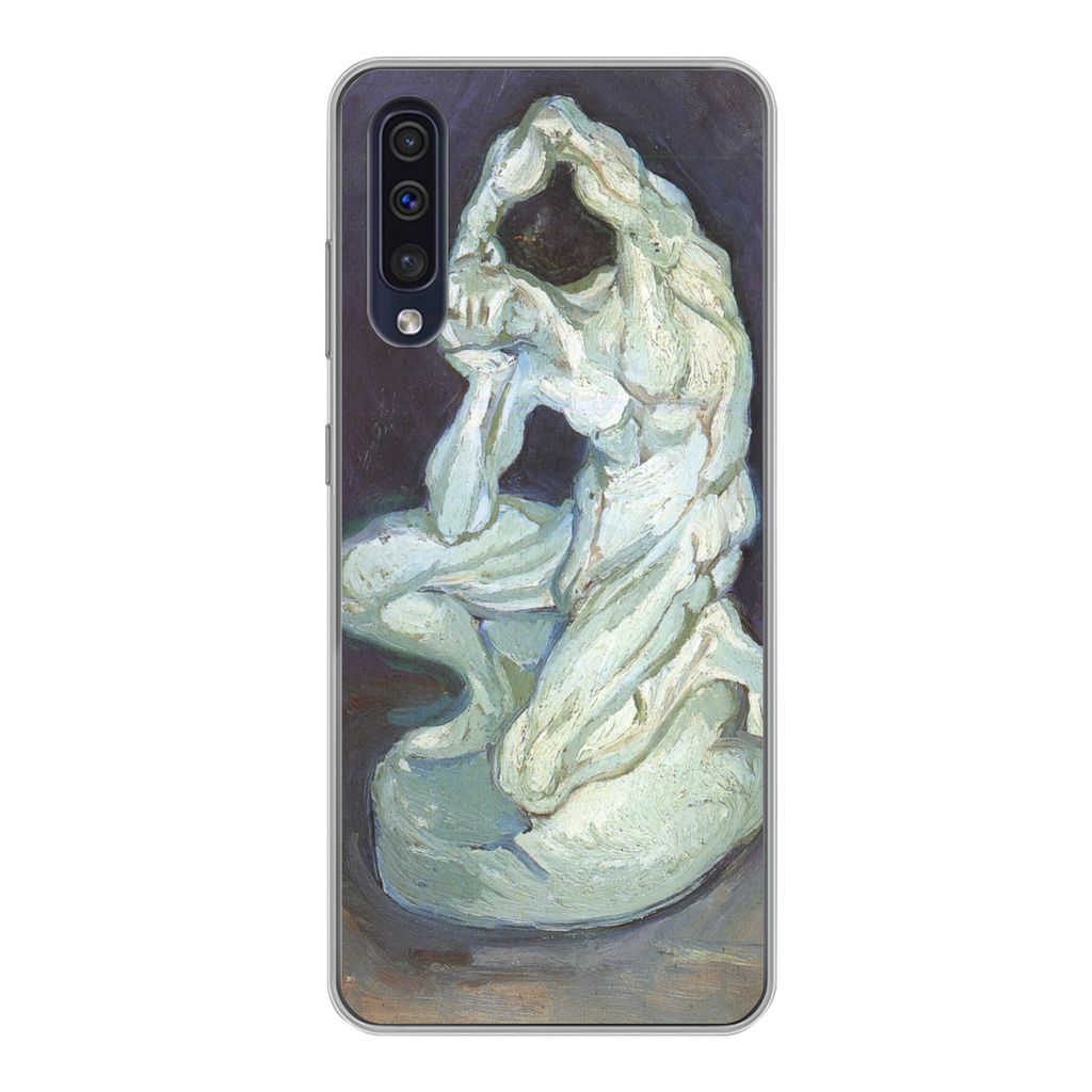 MuchoWow Handyhülle Schutzhülle Hülle für Samsung Galaxy A30s Gipsskulptur eines knienden Mannes - Vincent van Gogh Silikon Softcase Handy H...