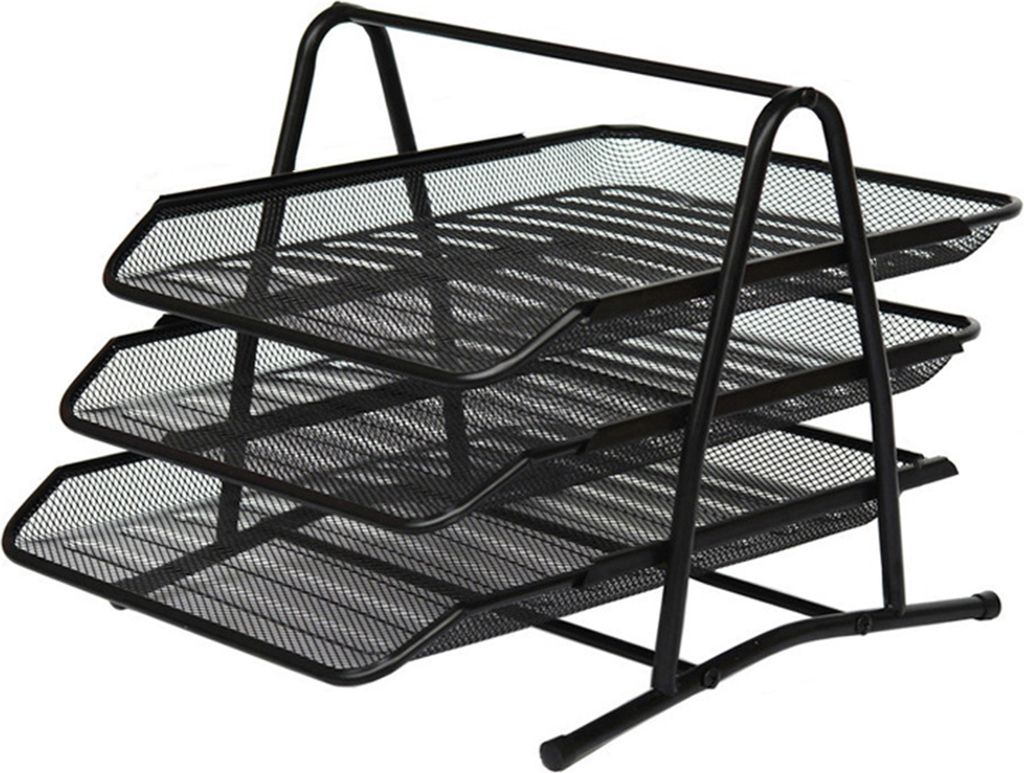 Aktenablage, mehrschichtiges Schieberegal aus Metall, stabiler Desktop-Dokumenten-Organizer für das Home-School-Büro