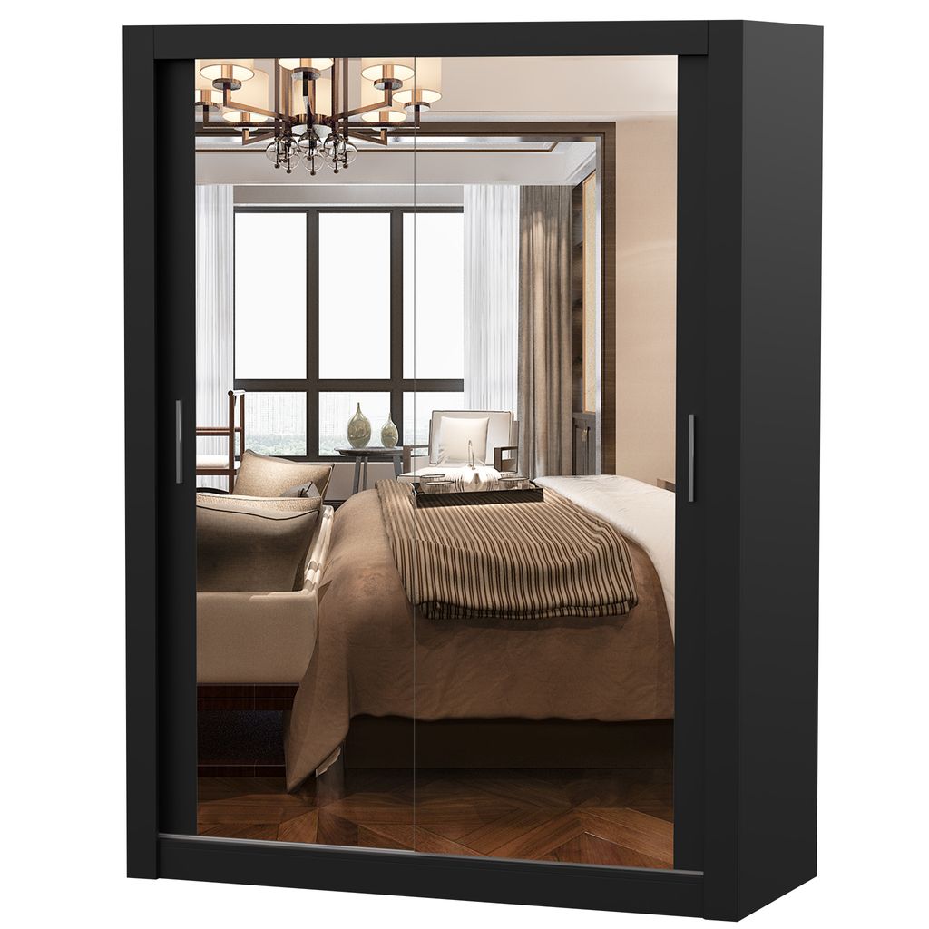Armoire à portes coulissantes Armoire 150cm noir/noir avec Image du produit 