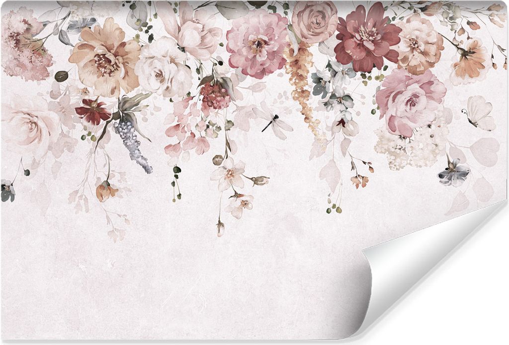 Muralo Vlies Fototapete BLUMEN Blätter Pflanzen Natur Wandtapete Für Wohnzimmer Br. 135cm x Hö. 90cm