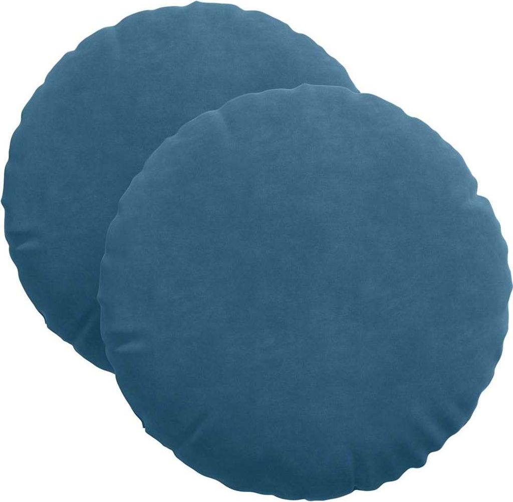 vidaXL Sitzkissen 2 Stück Blau Ø 40 x 13 cm Samt