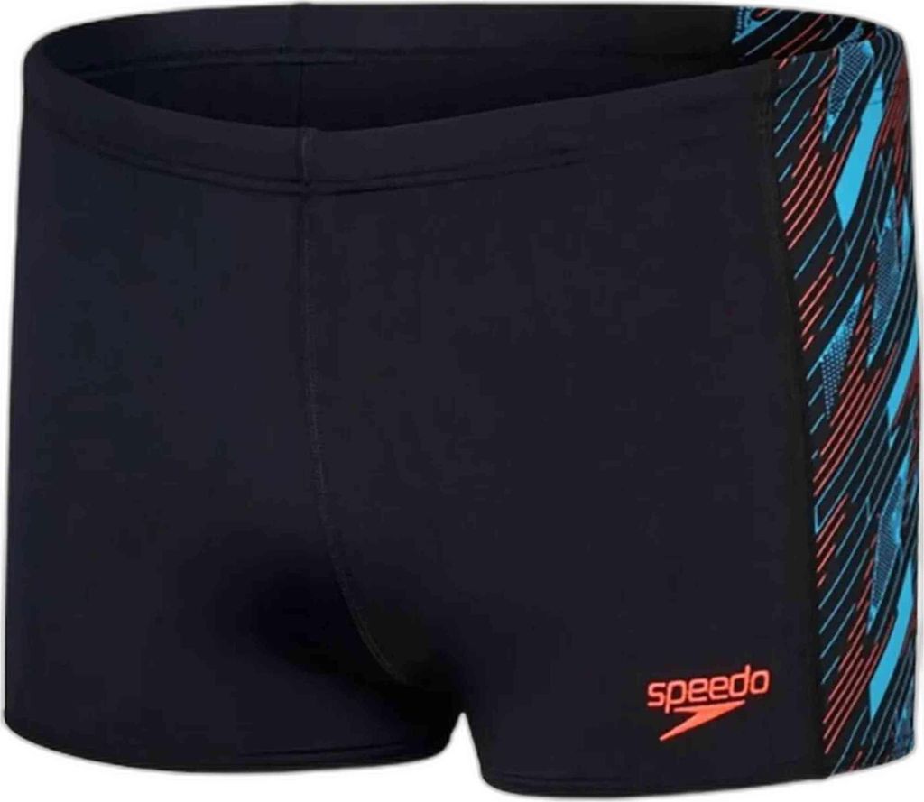 Speedo Hyperboom Badehose Herren chlorbeständig, Farbe:Schwarz-Blau, Größe:7
