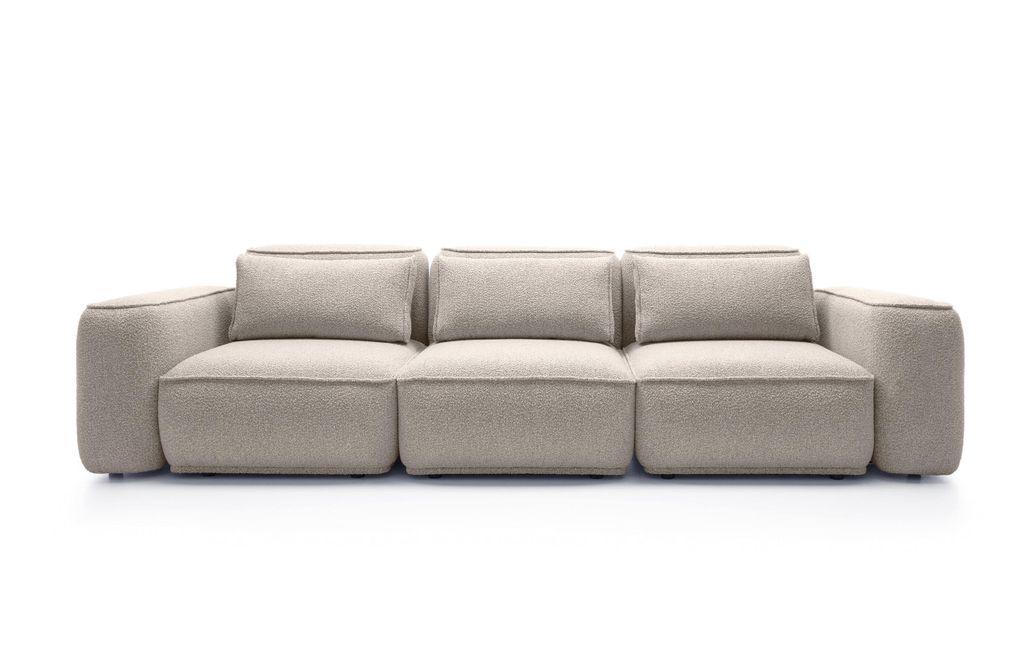 Große modulare Sofa 3-Sitzer Bouclé Stoff Loop 05- Buffalo–Komfort Couch für Wohnzimmer modern