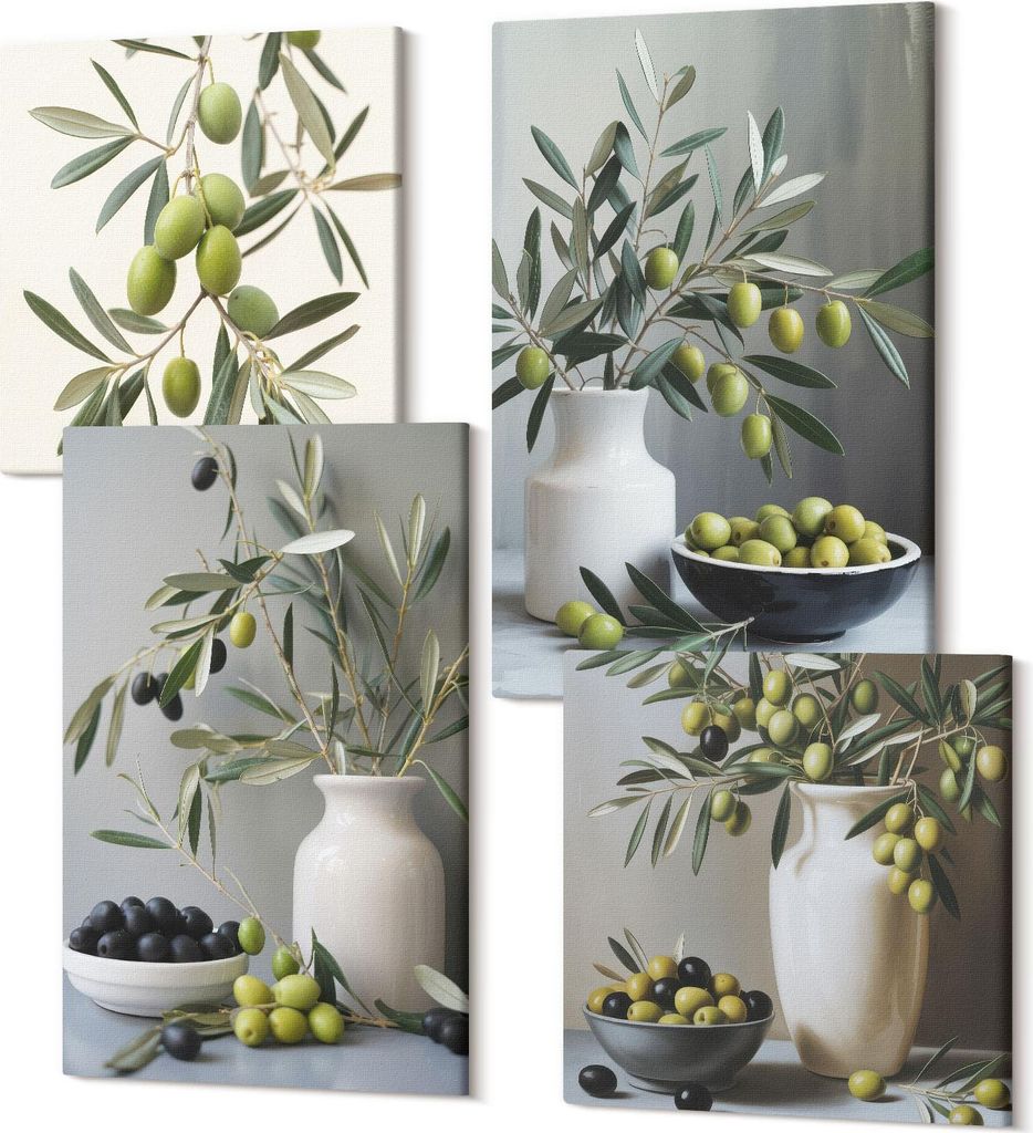 Wandbilder Leinwand 4-teilig – – Polycanvas Kunstdruck – Moderne Bilder für Wohnzimmer & Schlafzimmer – Aufhängefertig – 2x 40x40 cm + ...