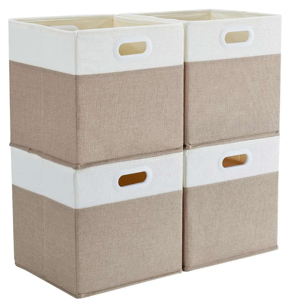 Coffres de rangement anti-froissage 30 cm cubes en textile lot de 4