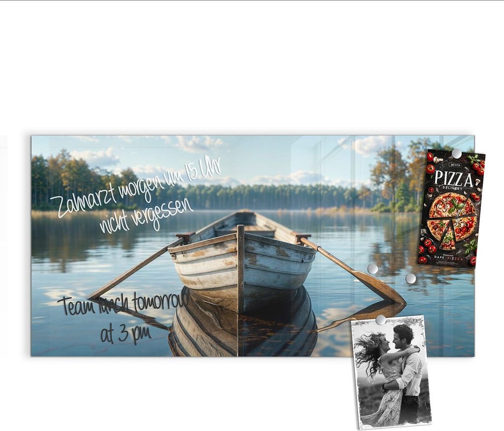Magnettafel 100x50cm Pinnwand Whiteboard beschreibbar - Boot auf See