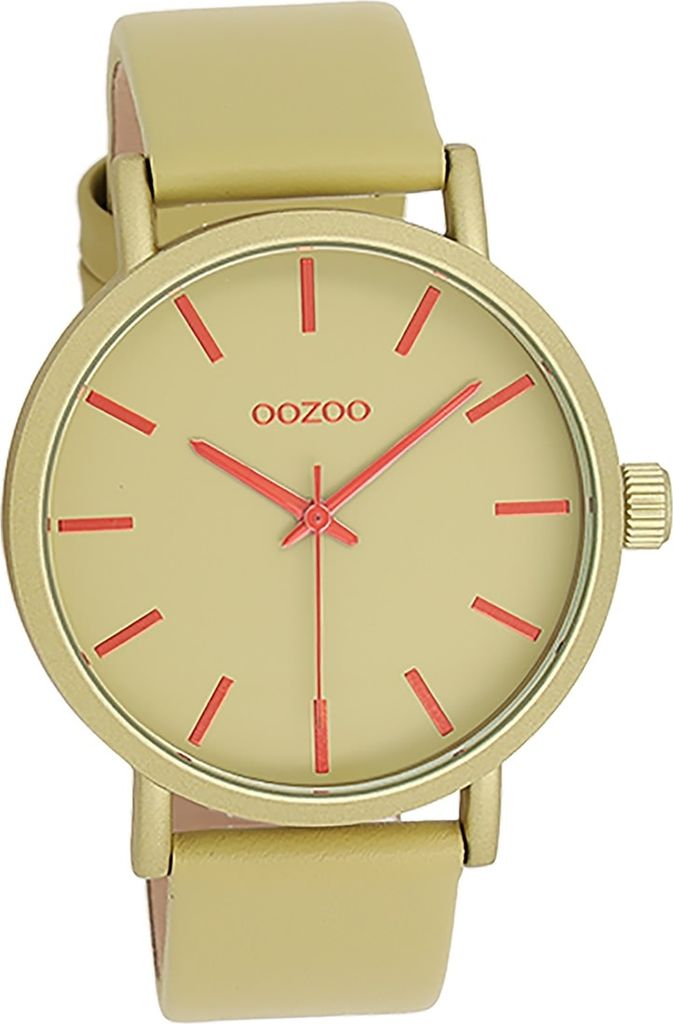 Oozoo Leder Damen Uhr Analog Quarzuhr Armband olivgrün Timepieces D2UOC11181