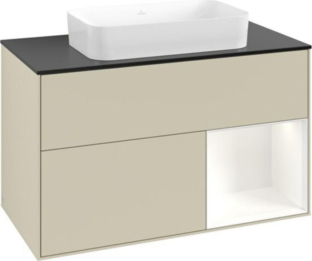 V&B Waschtischunterschrank Finion 100x60,3 cm, Rg r wh. m Lac, si Gr m Lac