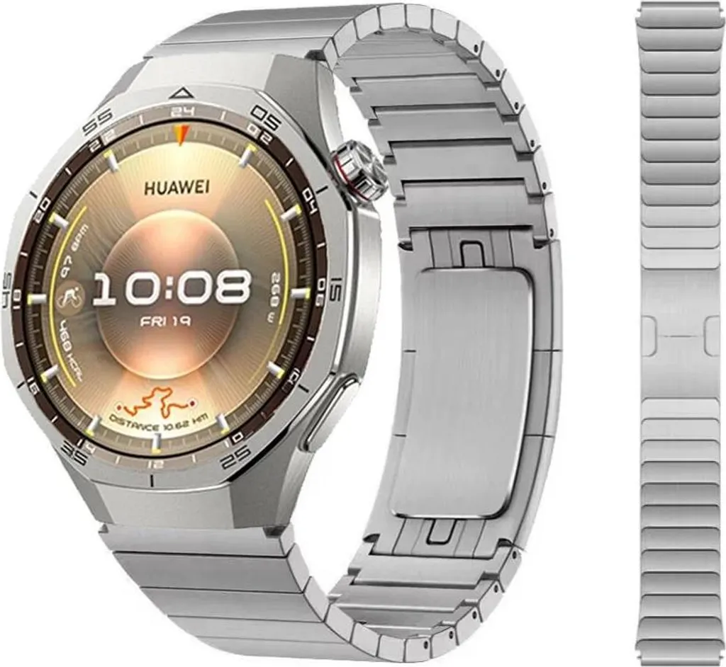 Cinturino Orologio 22mm Acciaio Argento Luxury - Chiusura Rapida