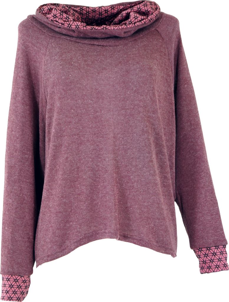 Hoody, Sweatshirt, Pullover, Kapuzenpullover - Altrosa, Damen, Elasthan,Baumwolle, Größe: M/L