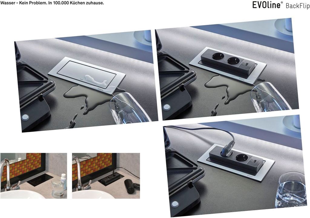 Evoline Backflip, Edelstahl 2-Fach Steckdose 417515 Produktbild 28