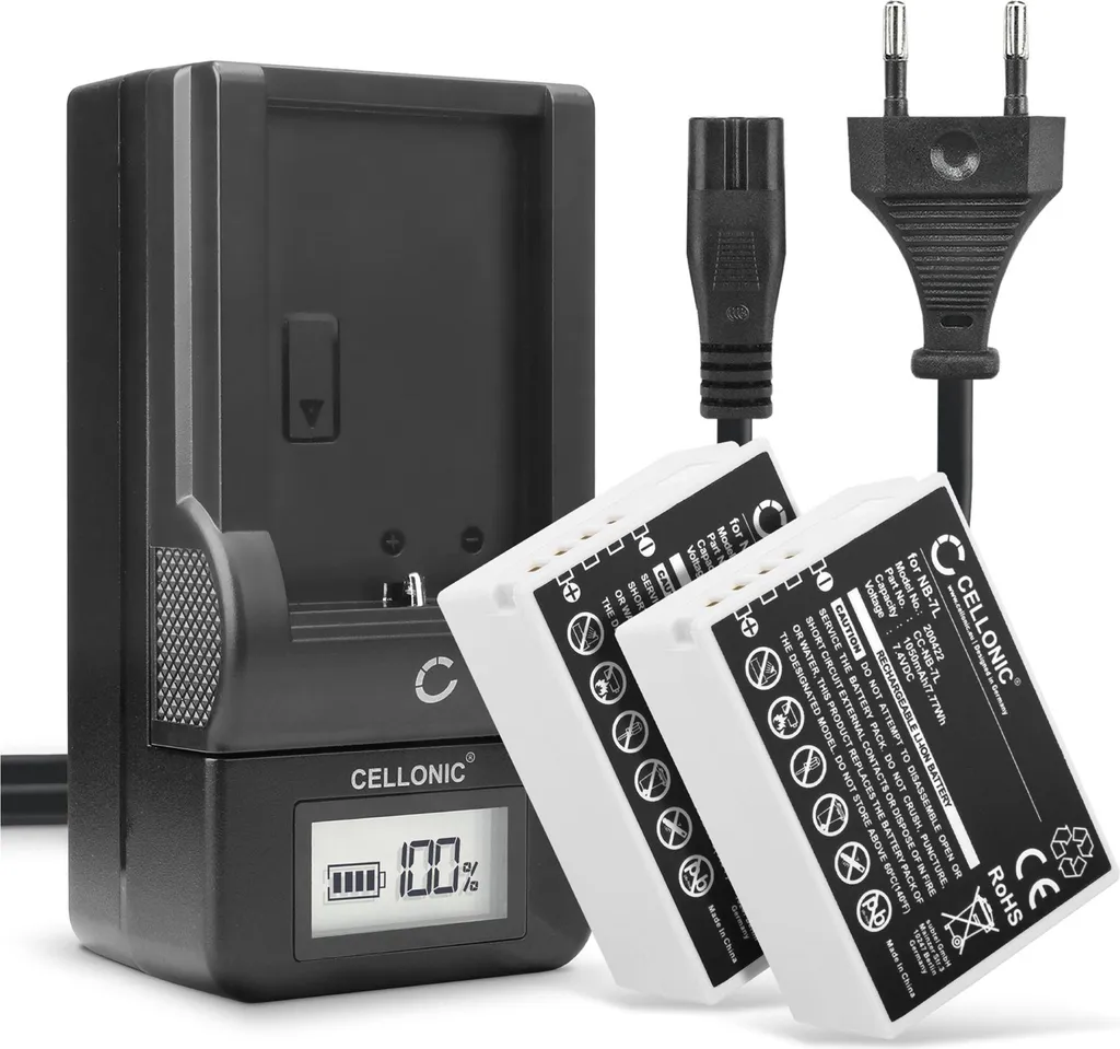 Caricatore USB NB-7L Per Canon PowerShot G10, G11, G12, SX30 IS – Compatto, Portatile E Con Indicatore LED