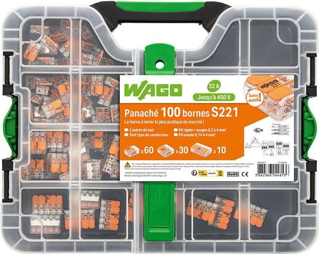 WAGO Koffer mit 100 Klemmen S221 für sichere Verkabelungslösungen