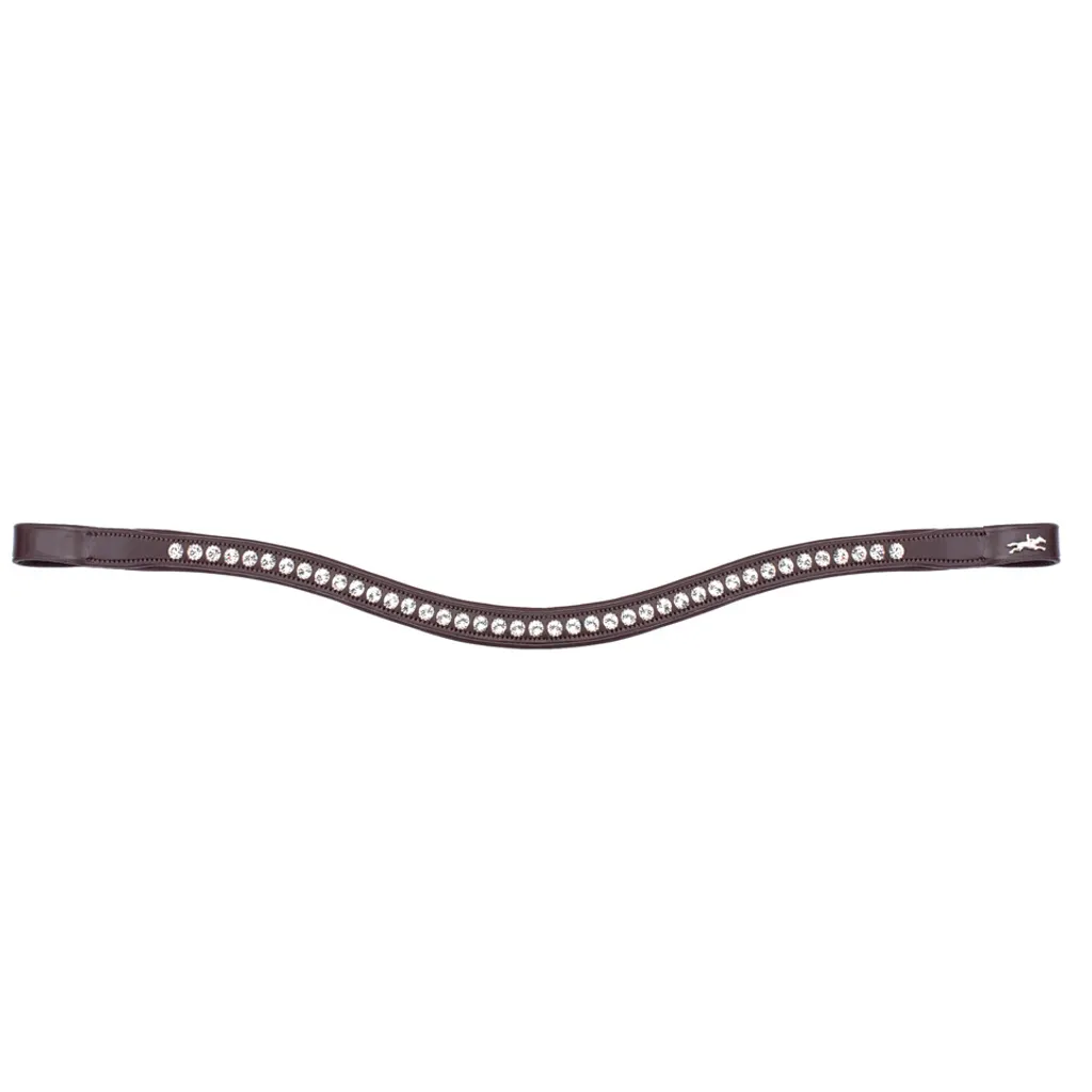 Frontal en cuir avec cristaux pour filet de cheval coloris Espresso VB