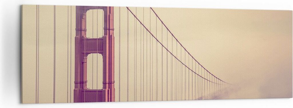 Bild auf Leinwand - Leinwandbild - Brücke Autobahn Infrastruktur - 160x50cm - Wand Bild - Wanddeko - Leinwanddruck - Bilder - Kunstdruck - Wanddek...