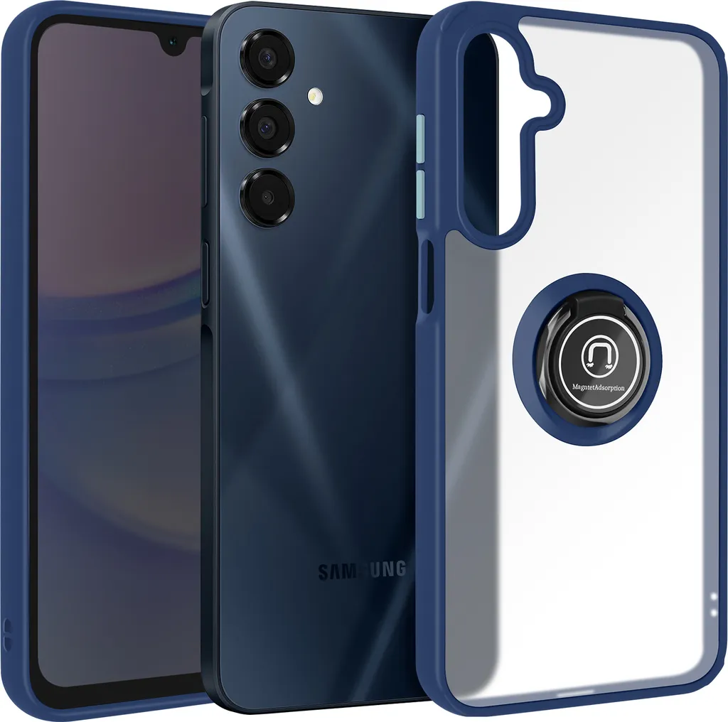 Avizar Custodia Samsung A16 Blu Scuro con Anello - Qualità Garantita