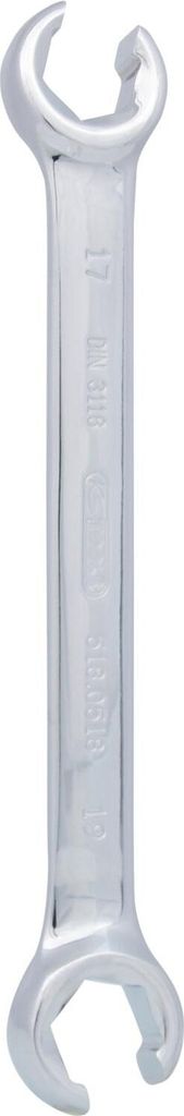 KS Tools CHROMEplus Offener Doppel-Ringschlüssel, abgewinkelt, 17x19 mm
