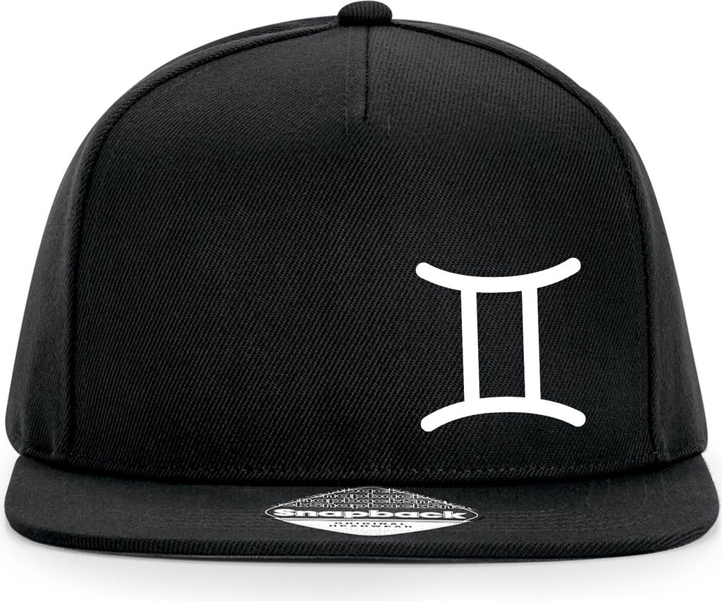 Huuraa Cappy Mütze Zwillinge Sternzeichen Zeichen Black Polyester Snapback Kappe Geschenkidee