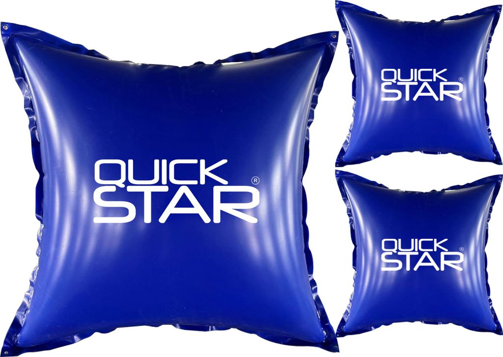 3 Stück Poolkissen Eckig 120x120 cm Blau | 4 Seile & Produktbild 