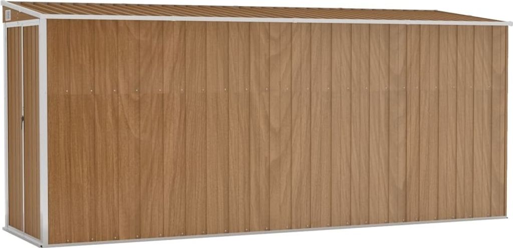 vidaXL Capannone attaccato Marrone 118x382x178 cm Acciaio Immagine del prodotto 