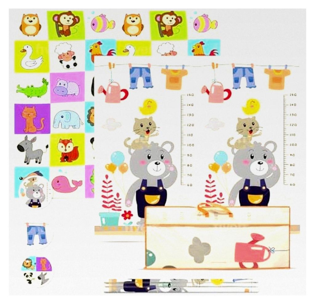 Gepolsterte faltbare Babyspielmatte 200x180x1 cm, doppelseitige XPE-Krabbelmatte, wasserdicht, ungiftig, Spielteppich für Aktivitäten, Geschenk f...