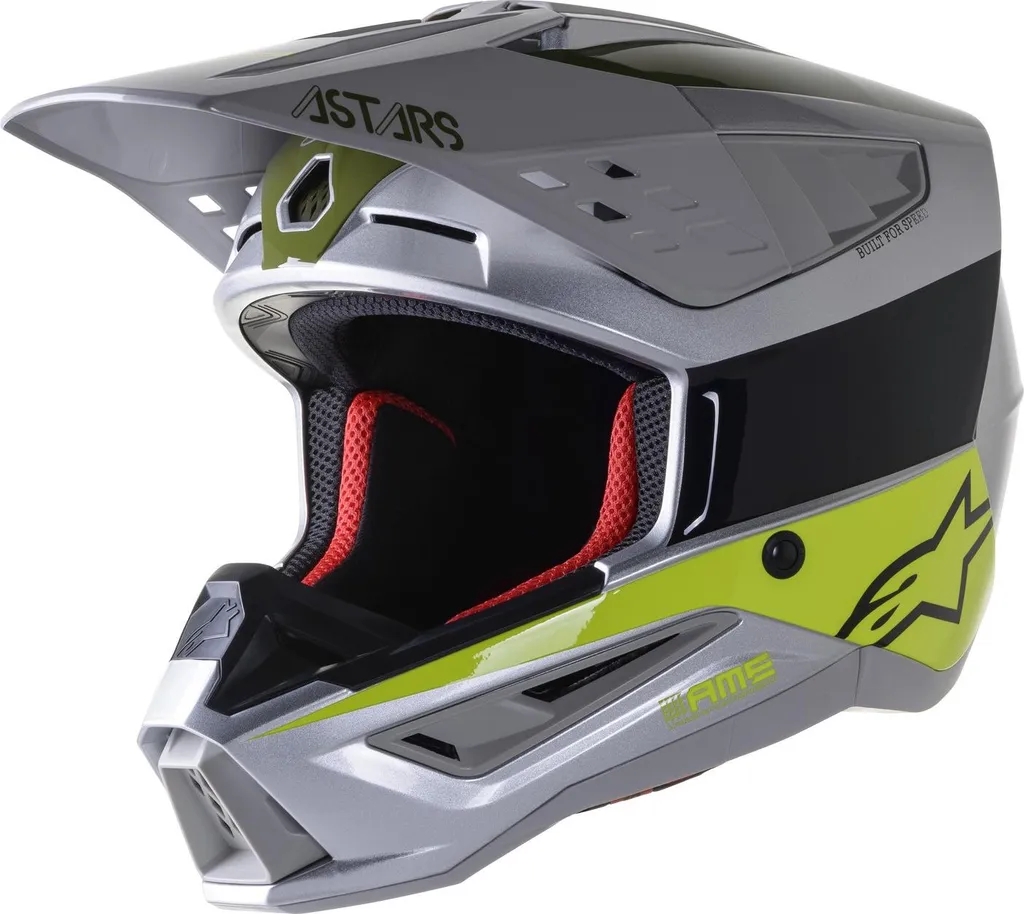 Casque Cross Alpinestars SM5 Bond Argent Fluo XL Protection Motocross