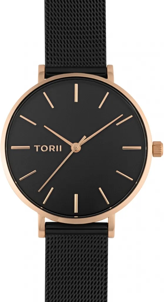 Montre Femme Lisible et Légère TORII R33BS.BR Noir Classique Durable