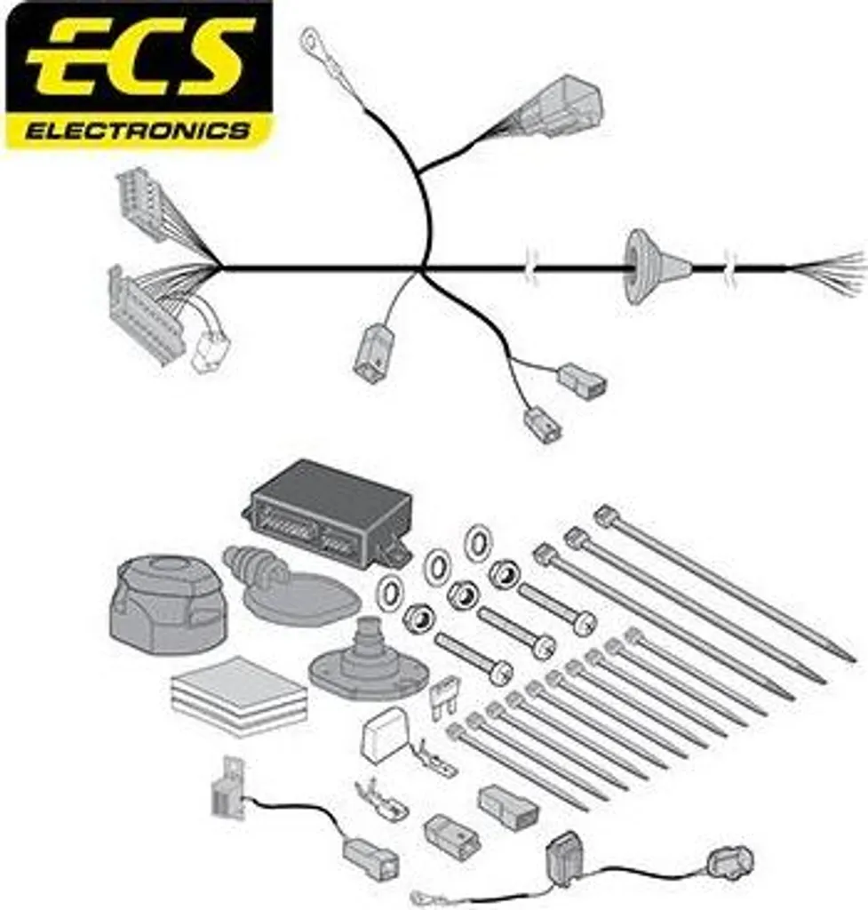 Kit électrique d'attelage ECS FI-036-BB pour FIAT PANDA 169 complet
