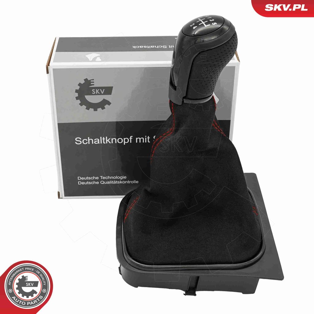 ESEN SKV Schaltknauf 5-Gang Schalthebelknauf dunkelGrau Kunststoff Synthetikleder für VW GOLF VI (5K1) Golf V Schrägheck (1K1) Caddy III Kombi TO...