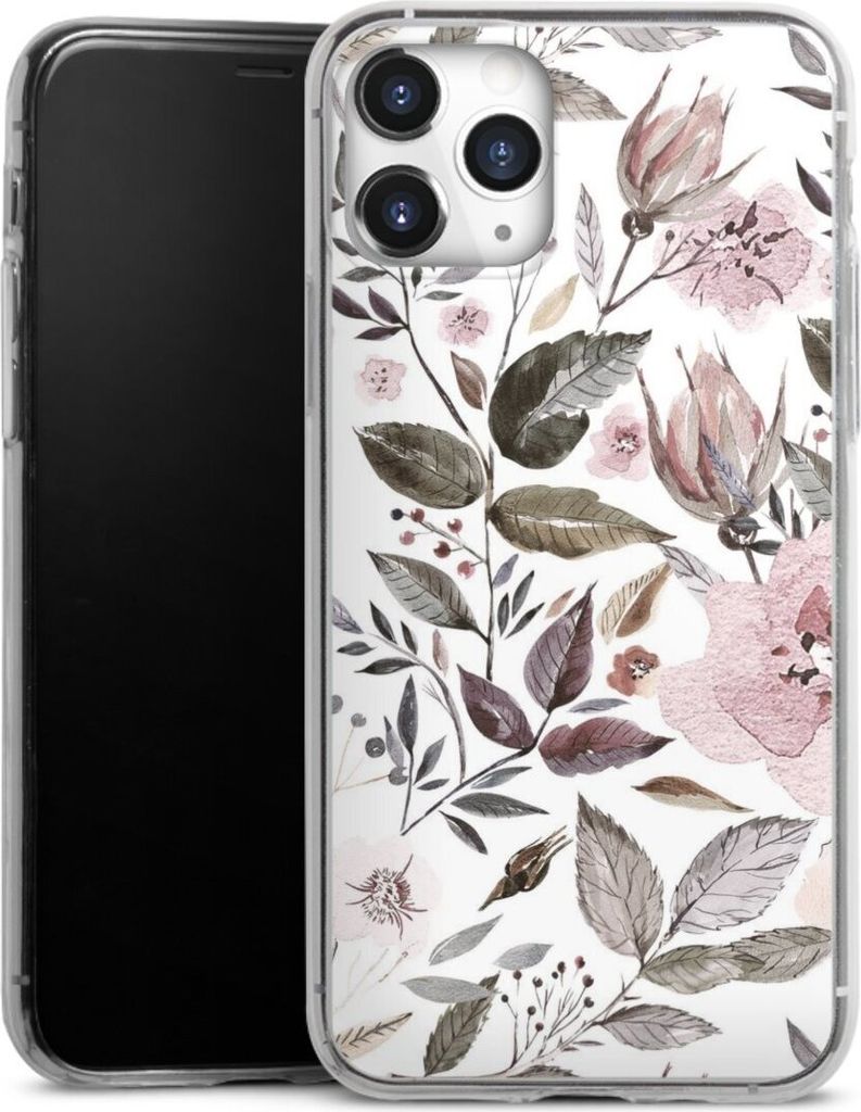 DeinDesign Slim Hülle für Apple iPhone 11 Pro Silikon Case Ultra Dünn Handyhülle Blumen Pastell Wasserfarbe