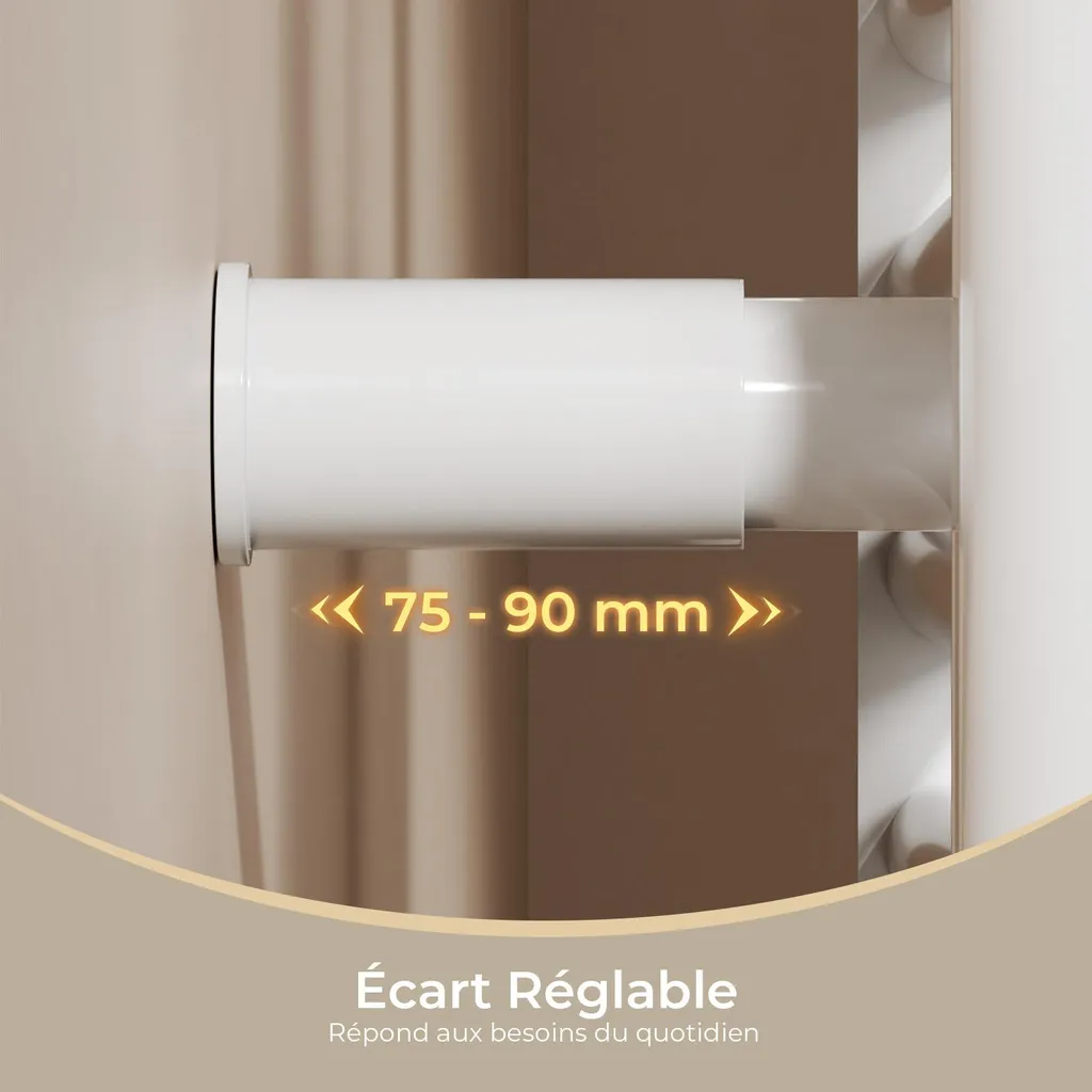 Kit Support Radiateur Réglable et Résistant à l'Humidité - 2 Pièces Blanc - 5