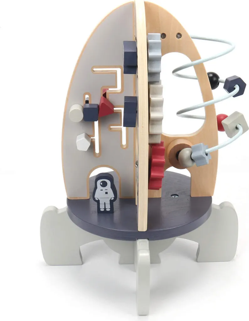 Jouet d'Éveil Fusée Spatiale en Bois Multicolore Rebecca Mobili 30cm