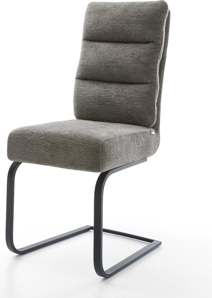 DELIFE Freischwinger Pela-Flex Bouclé Soft Schlamm Freischwinger flach Schwarz Taschenfederkern