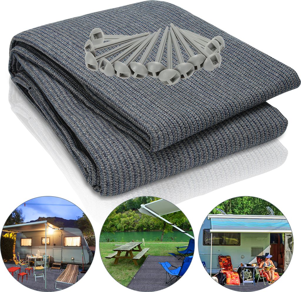 Jayseuw Vorzeltteppich,Zeltteppich,Rasenschutz,viele Größen,Grau,250*600CM