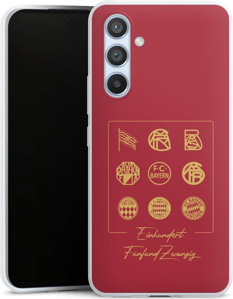 DeinDesign Slim Hülle für Samsung Galaxy A54 5G Silikon Case Ultra Dünn Handyhülle FC Bayern München Fanartikel FCB 125 Jahre