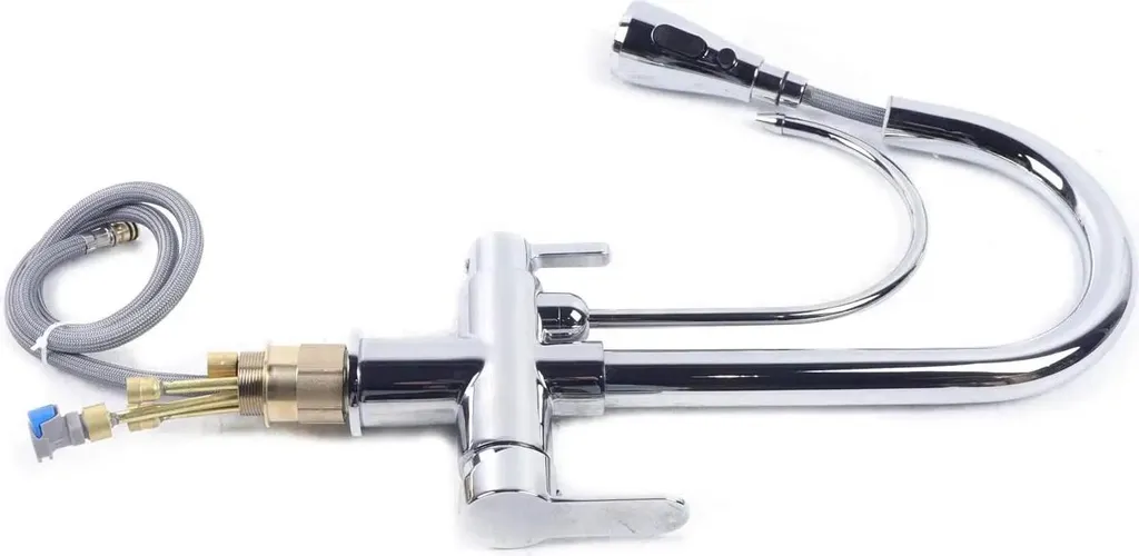 Rubinetto 3 Vie Grigio Scuro: Miscelatore Cucina 3 in 1 con Doccetta