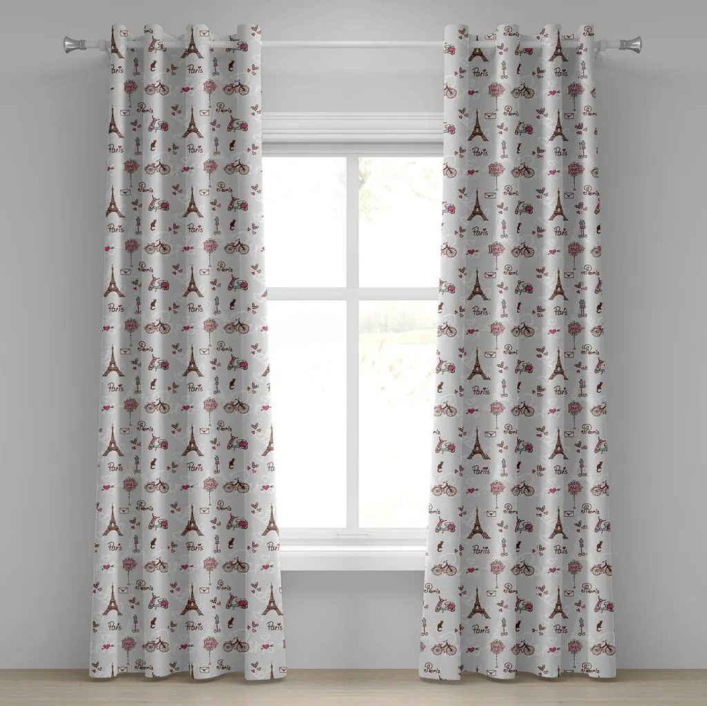 Rideau anti-regards motif Paris Rose pour intimité et déco 280x175 cm