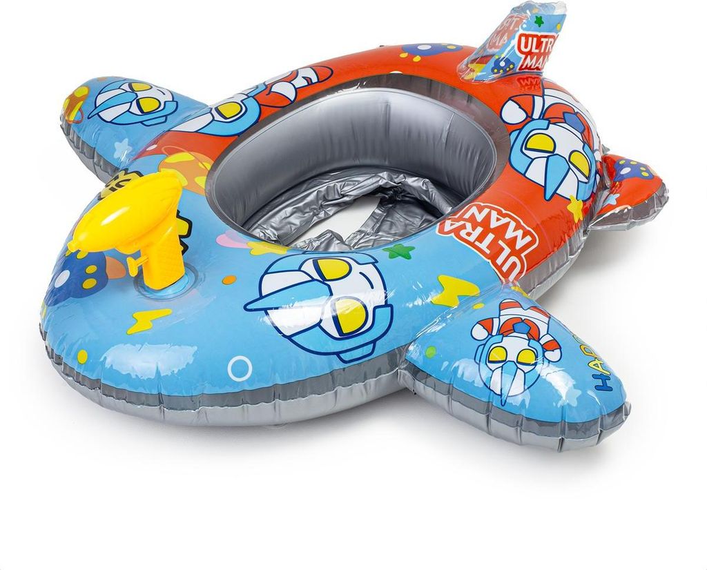 Aufblasbares Kinder-Flugzeugboot mit Wasserpistole und Sitz für Wasserspaß im Sommer