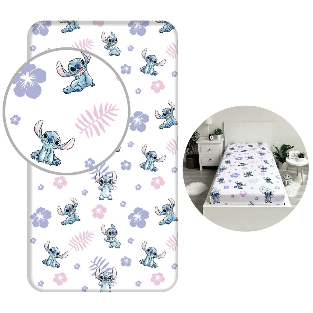 DISNEY Stitch Bettlaken für Kinder, Baumwollbettlaken mit Produktbild 