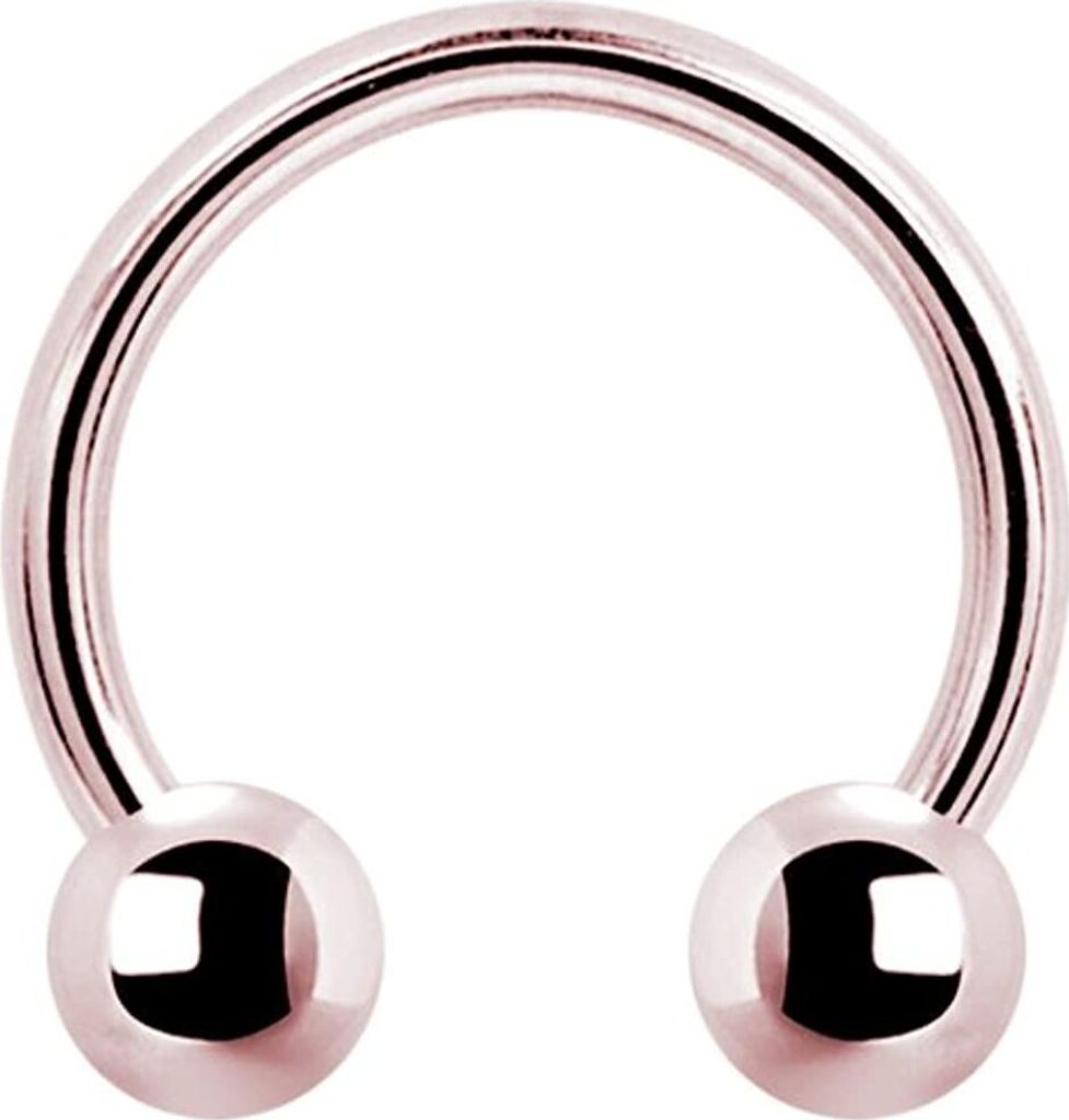 Karisma Titan Roségold G23 Hufeisen Intimpiercing Septum Lippe Kugel 3mm Kugeln Stärke 1,2mm - 8.0 Millimeter