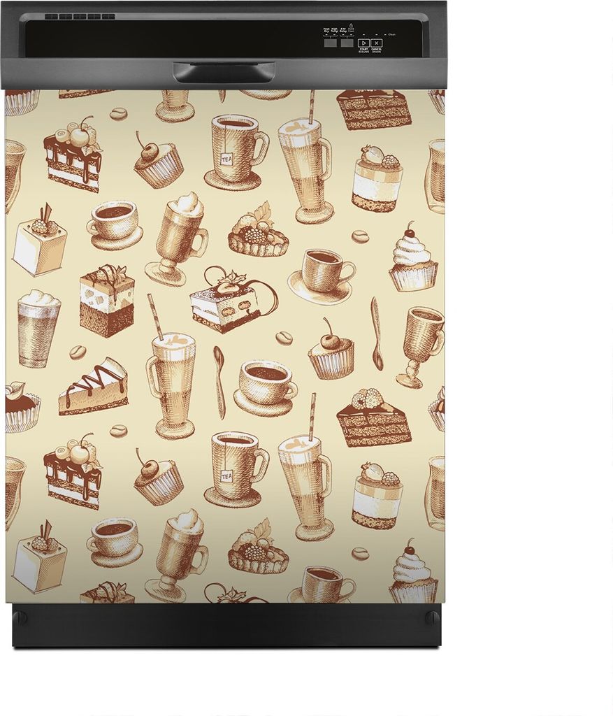 Aufkleber sticker 60x70 cm Dekorative folie Spülmaschine - Beerenkuchen und Schokolade