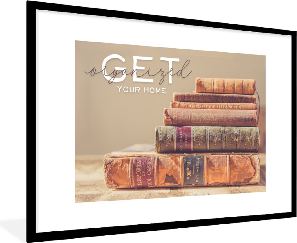 MuchoWow MuchoWow Gerahmtes Poster Sprichwörter - 'Organisiere dein Zuhause' - Zitate 90x60 cm - Poster mit zchwarzem Bilderrahmen - Wanddekor...