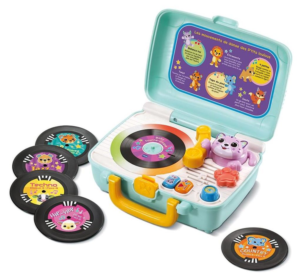 VTech DJ Scratch Cat Record Player, Kinderspielzeug, mehrfarbig (568105)