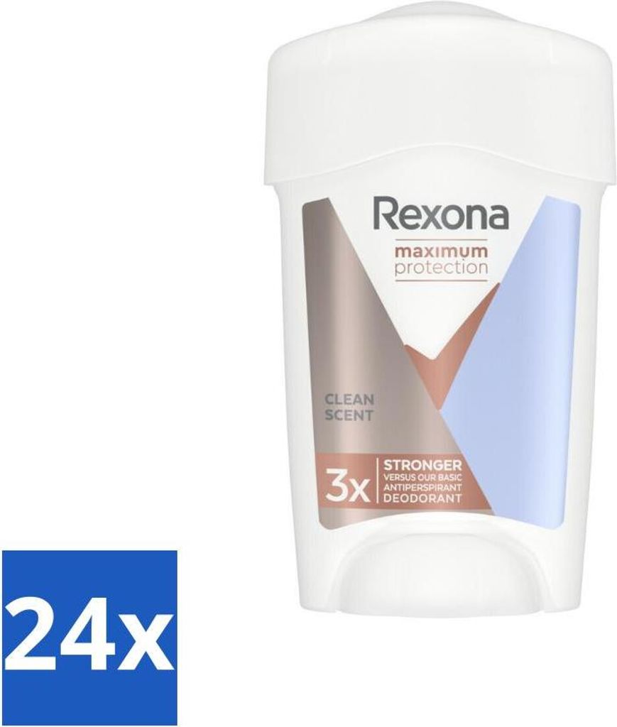Rexona - Deodorant Stick - Women Maximum Protection Clean Scent - Antitranspirant - 45 ml - Vorteilspack - 24 Stücke